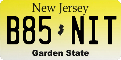 NJ license plate B85NIT