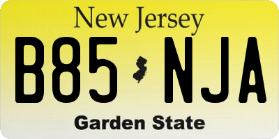 NJ license plate B85NJA