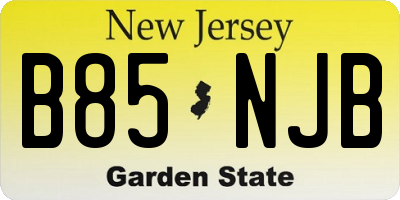 NJ license plate B85NJB