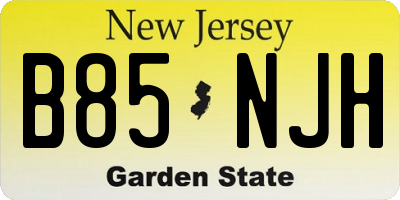 NJ license plate B85NJH