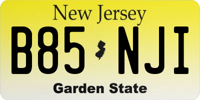 NJ license plate B85NJI