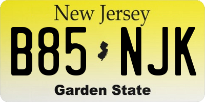 NJ license plate B85NJK