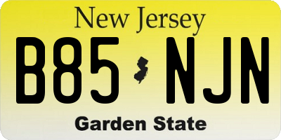 NJ license plate B85NJN
