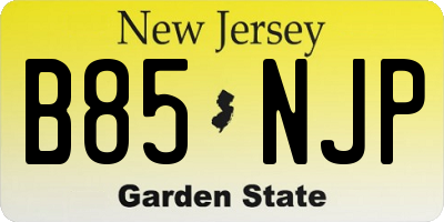 NJ license plate B85NJP