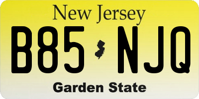 NJ license plate B85NJQ