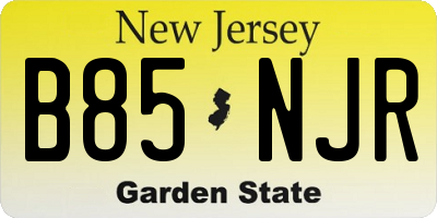 NJ license plate B85NJR