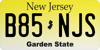 NJ license plate B85NJS