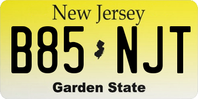 NJ license plate B85NJT