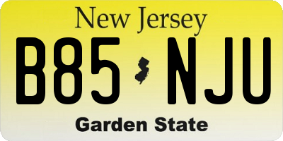 NJ license plate B85NJU