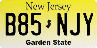 NJ license plate B85NJY