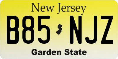 NJ license plate B85NJZ