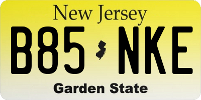 NJ license plate B85NKE