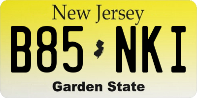 NJ license plate B85NKI