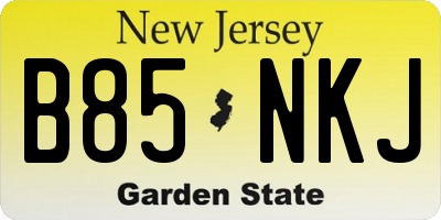 NJ license plate B85NKJ