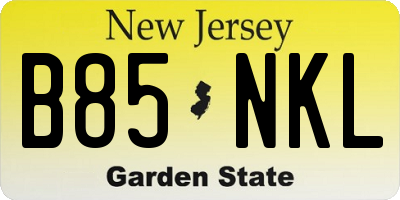 NJ license plate B85NKL