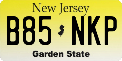 NJ license plate B85NKP