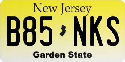 NJ license plate B85NKS