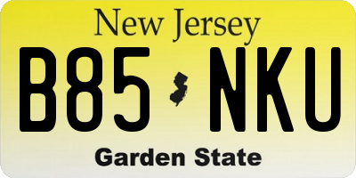 NJ license plate B85NKU