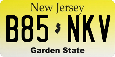NJ license plate B85NKV