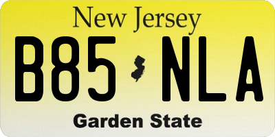 NJ license plate B85NLA