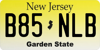 NJ license plate B85NLB