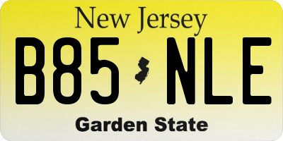 NJ license plate B85NLE