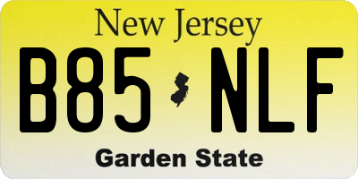 NJ license plate B85NLF
