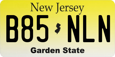 NJ license plate B85NLN