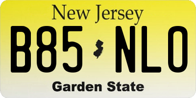 NJ license plate B85NLO