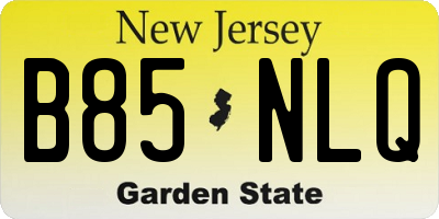 NJ license plate B85NLQ