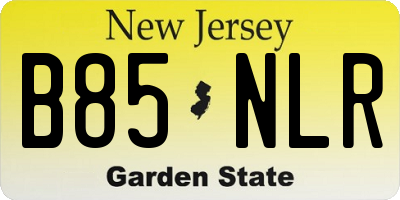NJ license plate B85NLR