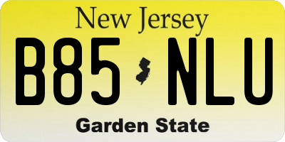 NJ license plate B85NLU