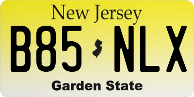 NJ license plate B85NLX