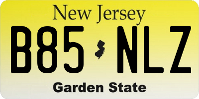 NJ license plate B85NLZ