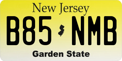NJ license plate B85NMB