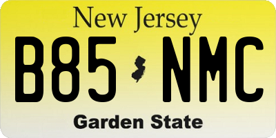NJ license plate B85NMC