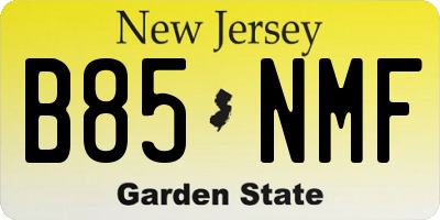 NJ license plate B85NMF