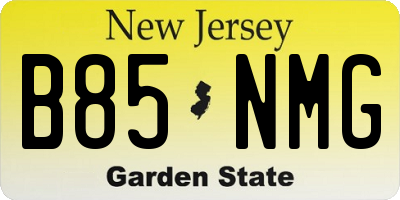 NJ license plate B85NMG