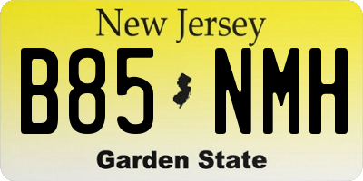 NJ license plate B85NMH