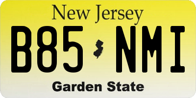 NJ license plate B85NMI