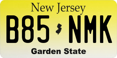 NJ license plate B85NMK