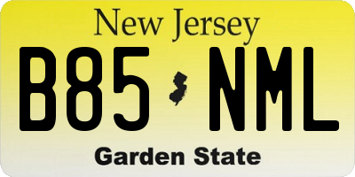 NJ license plate B85NML