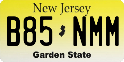 NJ license plate B85NMM