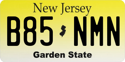 NJ license plate B85NMN