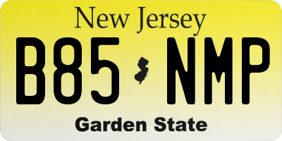 NJ license plate B85NMP