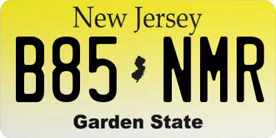 NJ license plate B85NMR