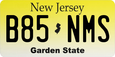 NJ license plate B85NMS