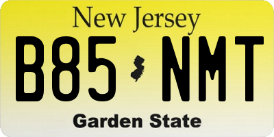 NJ license plate B85NMT