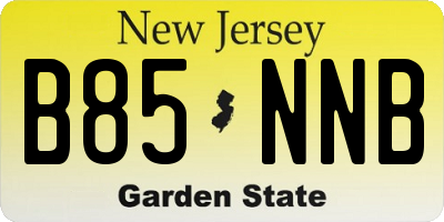 NJ license plate B85NNB