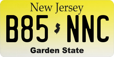 NJ license plate B85NNC
